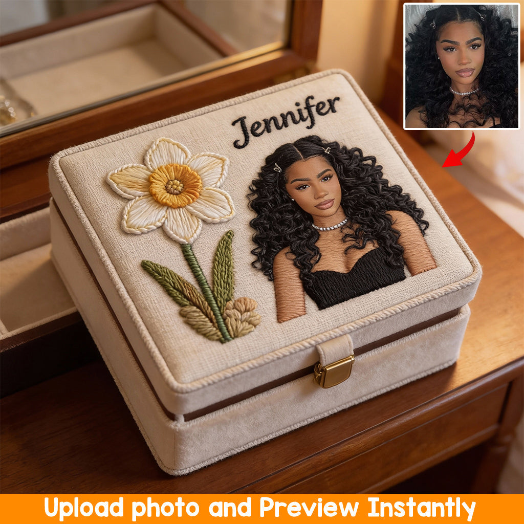 Custom Any Photo Birthmonth Flower - Personalized Self Love Jewelry Box