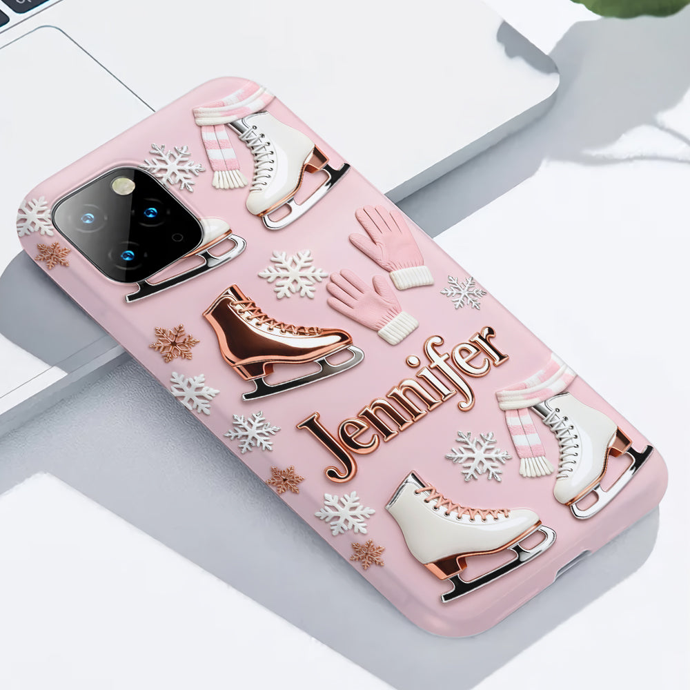 Ice Skating Makes Me Happy - Personalized Ice Skating Full Print Phone Case