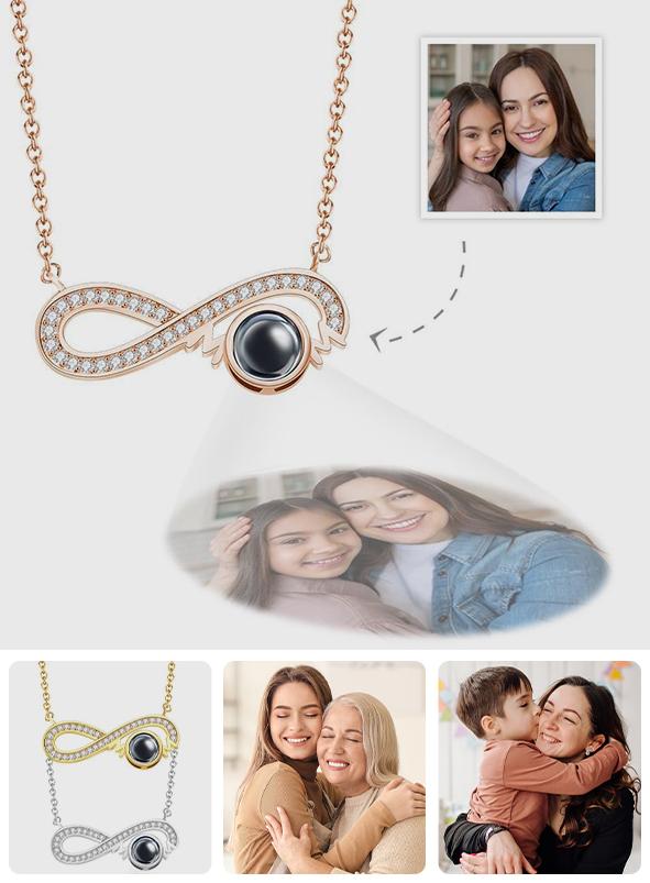 Gift for who lost a loved one - Personalized Infinity Symbol Projection Charm