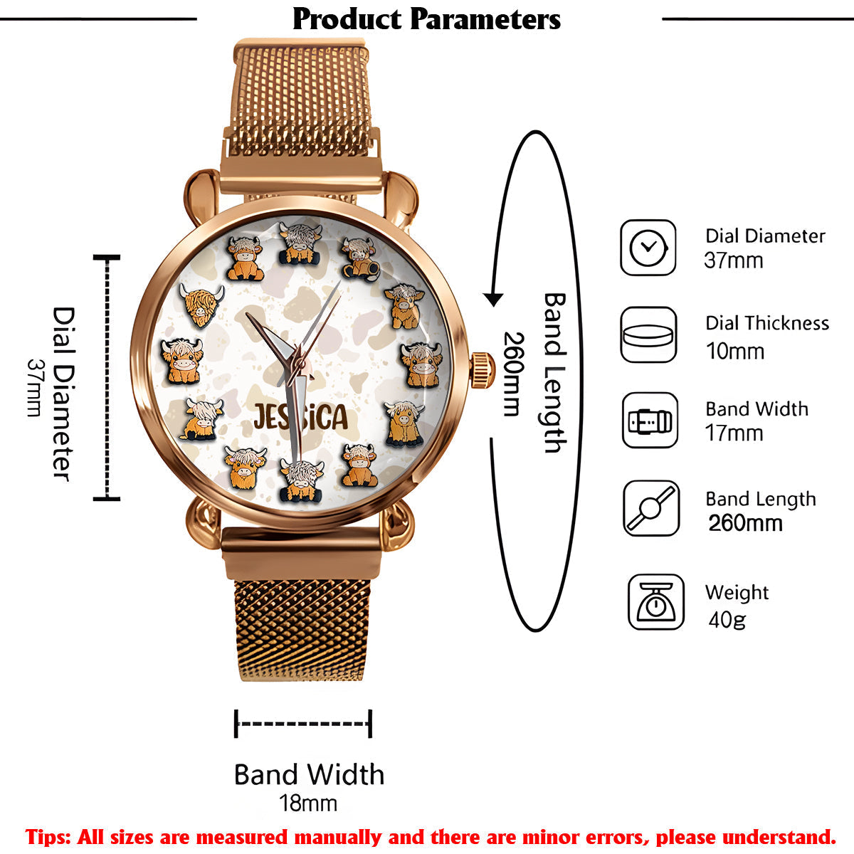 Just A Girl Who Loves Highland Cow - Personalized Highland Cow Women Hand Watch