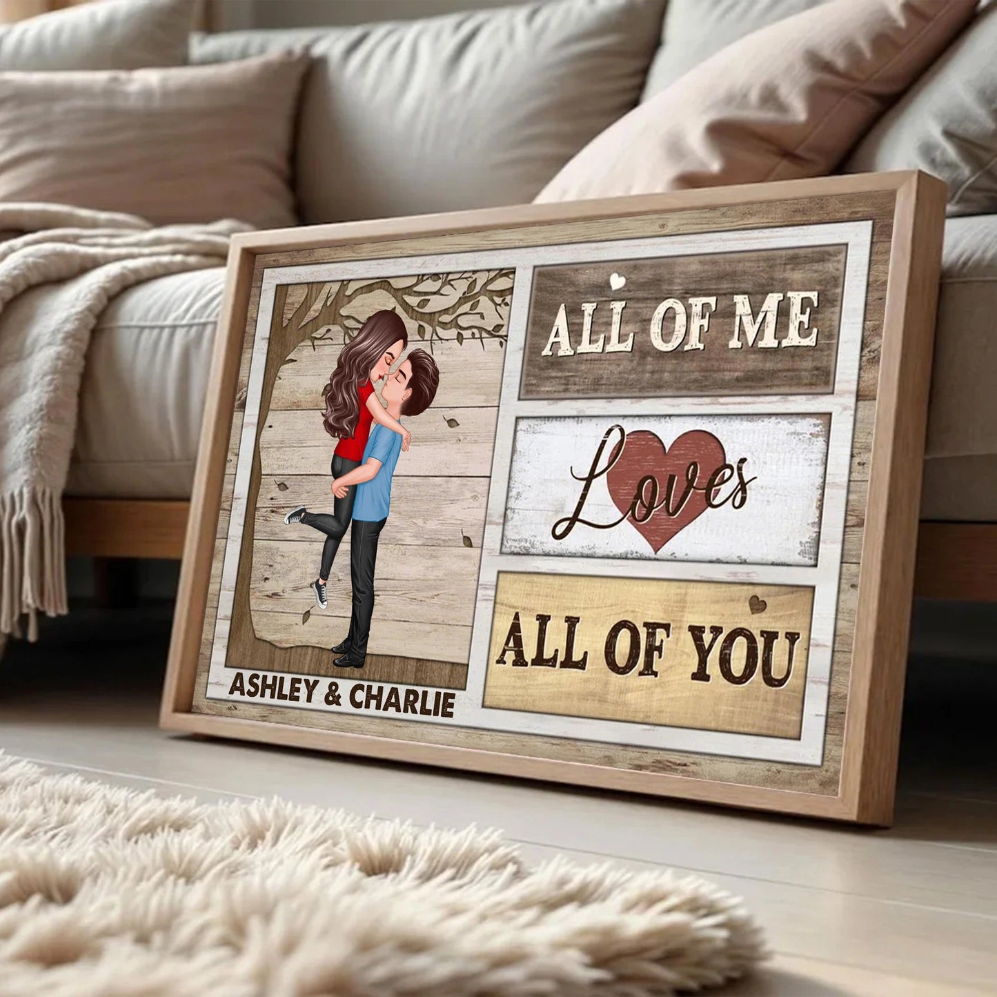 Custom Couple Poster All Of Me Loves All Of You Modern Romantic Wall Art Unique Gift For Anniversary Birthday Or Christmas