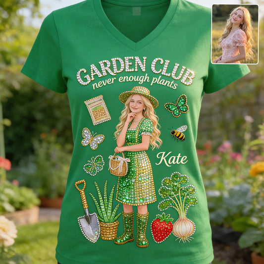 Garden Club - Personalized Gardening Fully Printed V-Neck T-Shirt