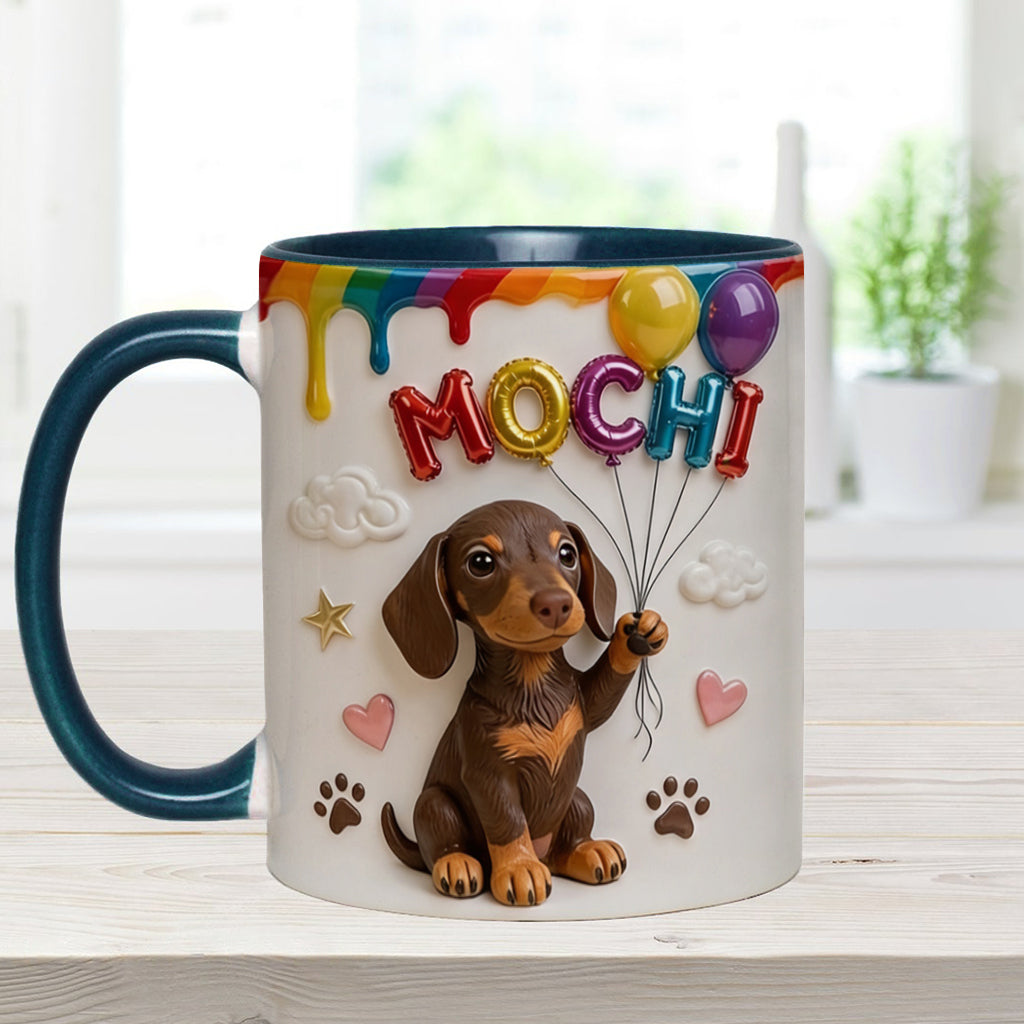 Custom Pet Name Ballon - Personalized Dog Accent Mug With Gift Box