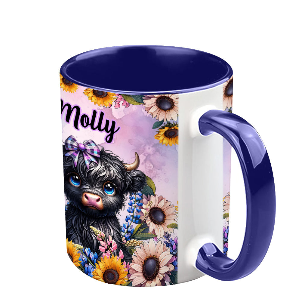 Cute Little Highland Cow - Personalized Accent Mug