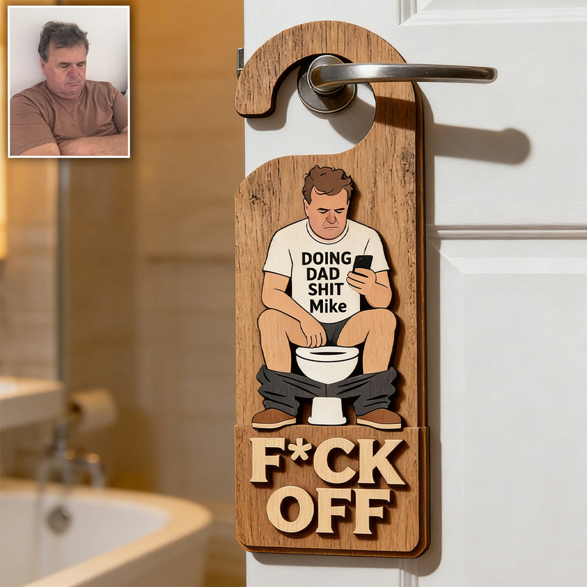 Doing Dad Sh*t - Personalized Father 2 Layered Wood Sign / Wood Plaque