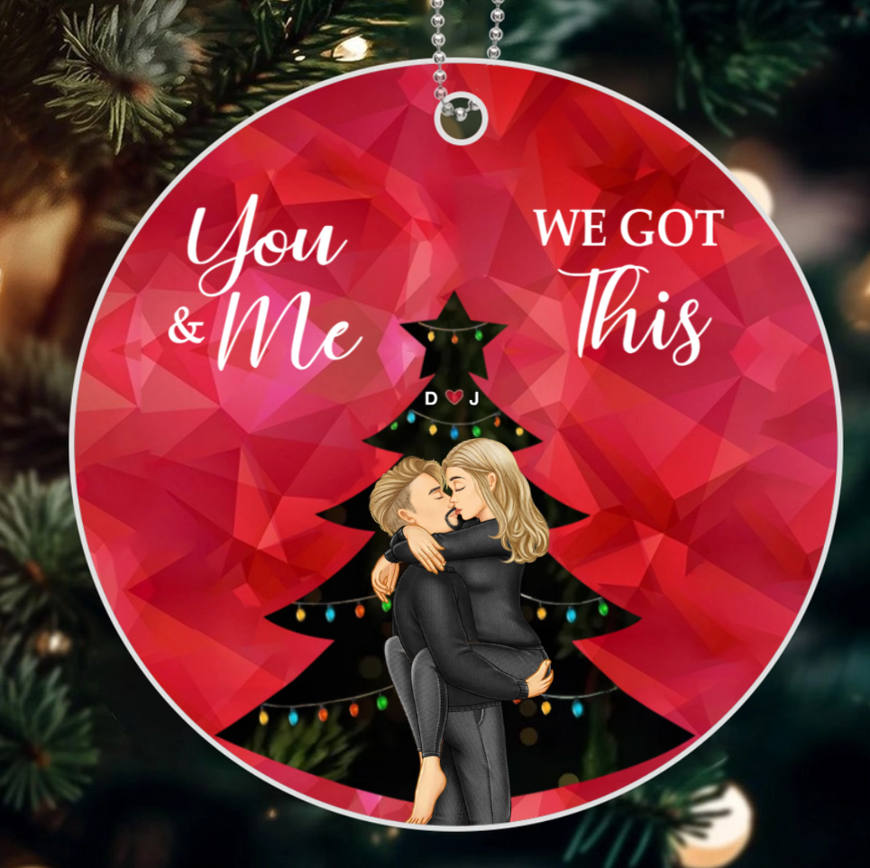 From Our First Kiss Till Our Last Breath Christmas Couple - Personalized Custom Shaped Ornament or Poster or Keychain or Plaque