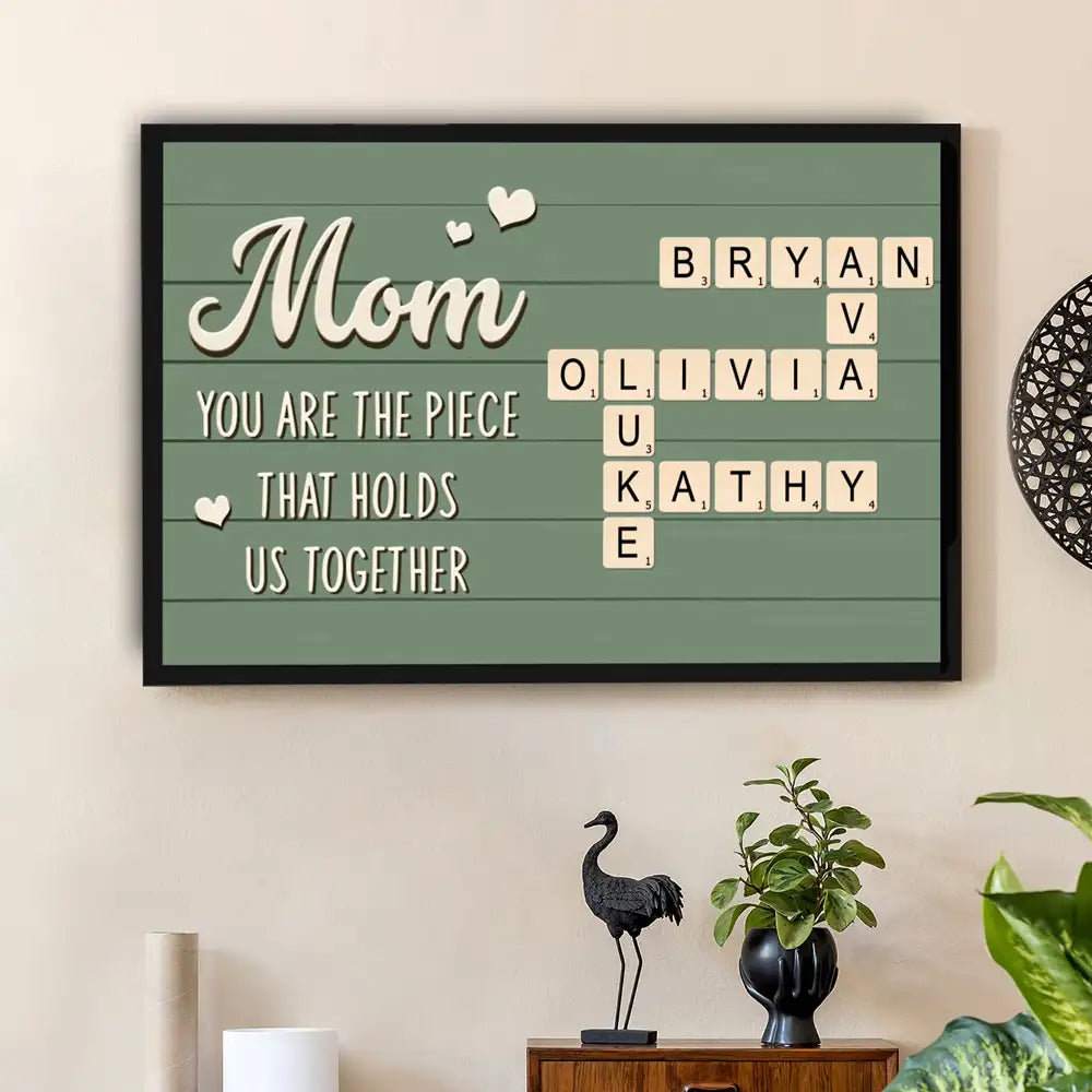 Personalized Crossword Poster – Custom Gift for Mom, Wife & Daughter