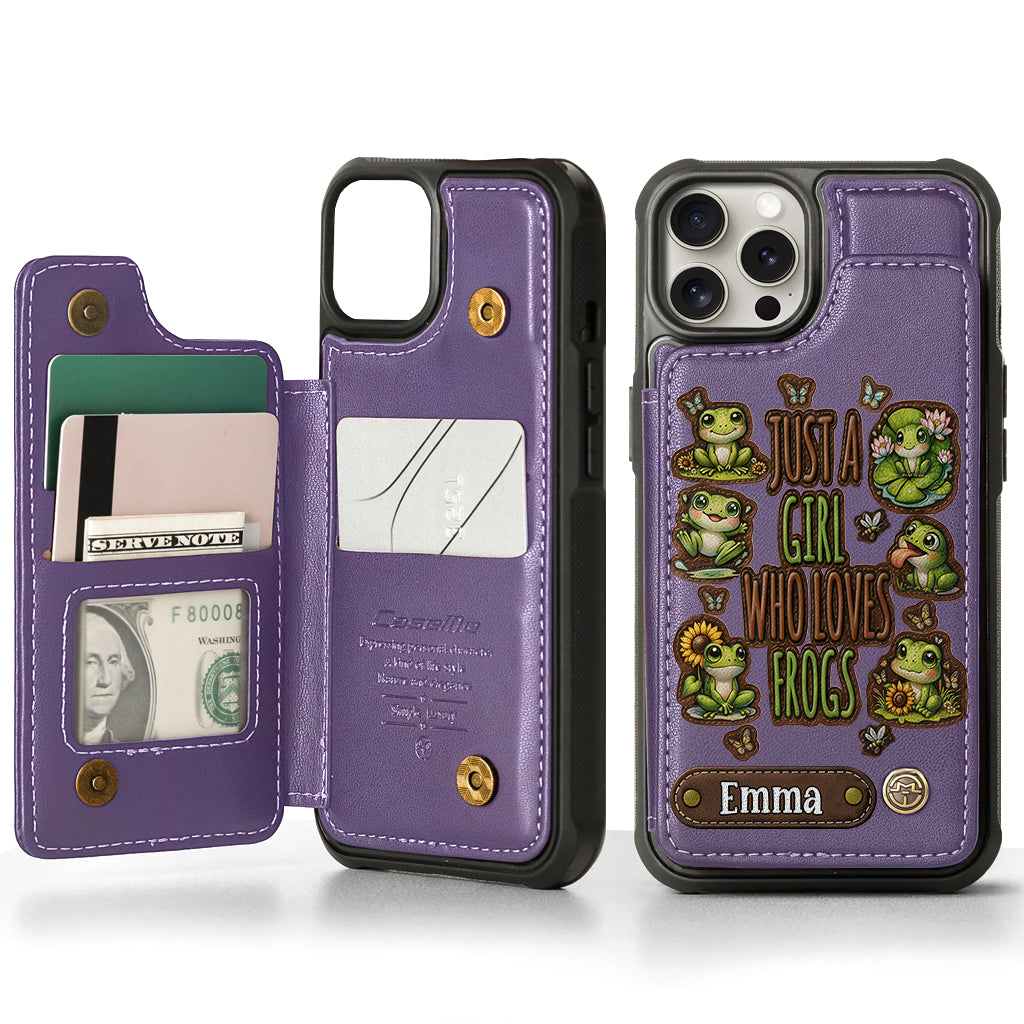 Just A Girl Who Loves Frogs - Personalized Frog Wallet Phone Case