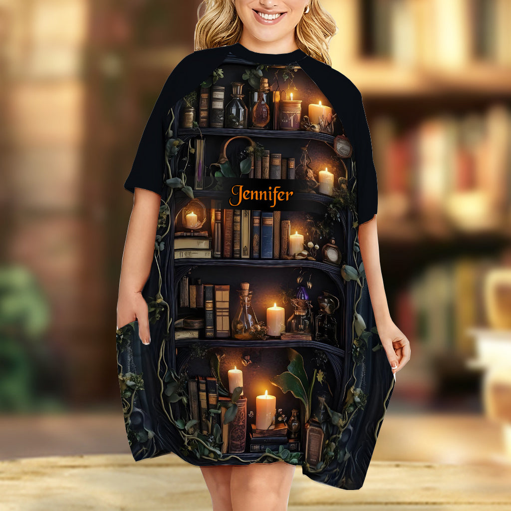 Just A Girl Who Loves Books - Personalized Book Sleep T-shirt Dress