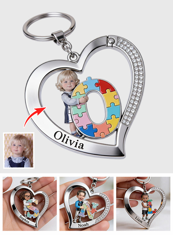 Autism Letter - Personalized Autism Awareness Keychain