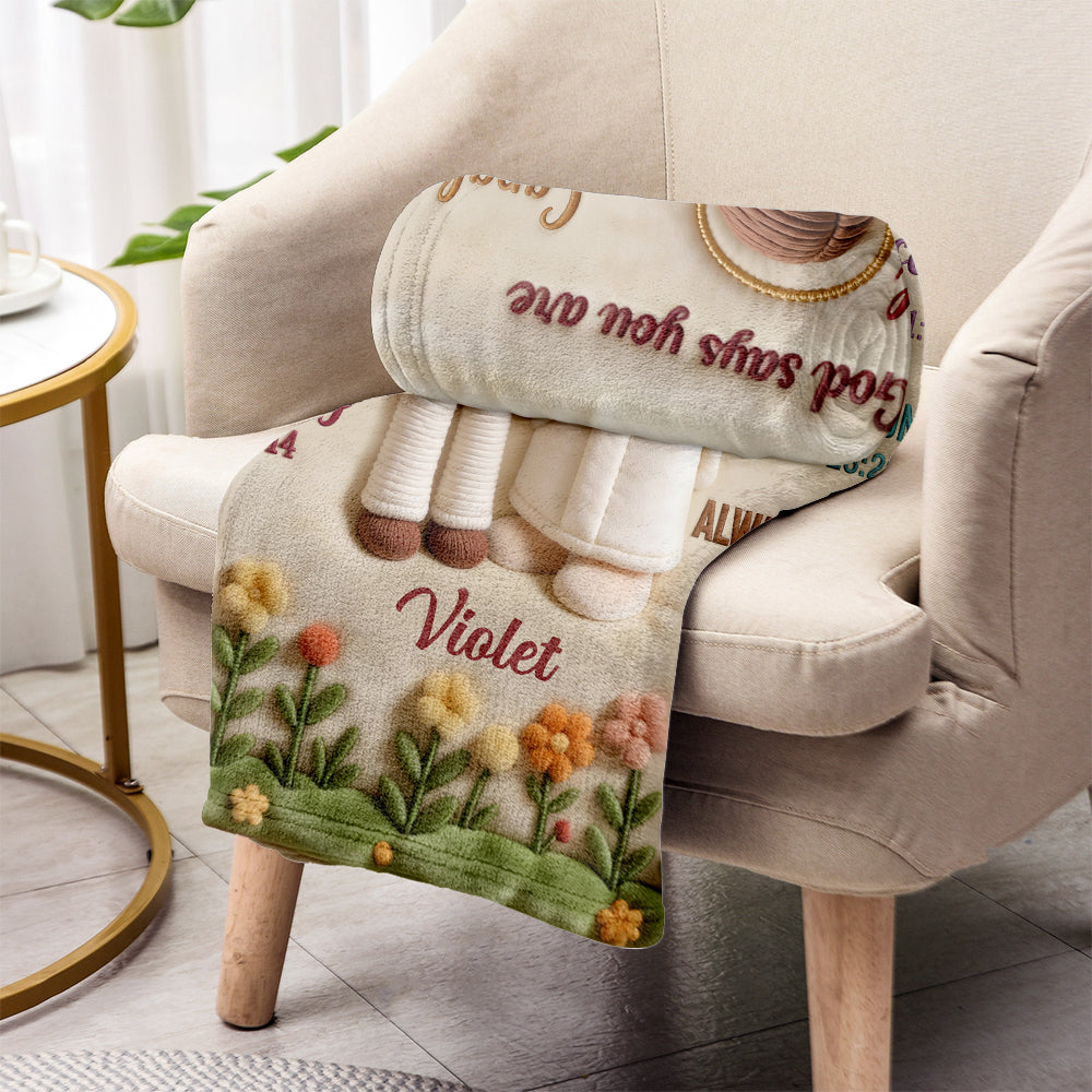 Crochet God Says You Are - Personalized Christian Blanket