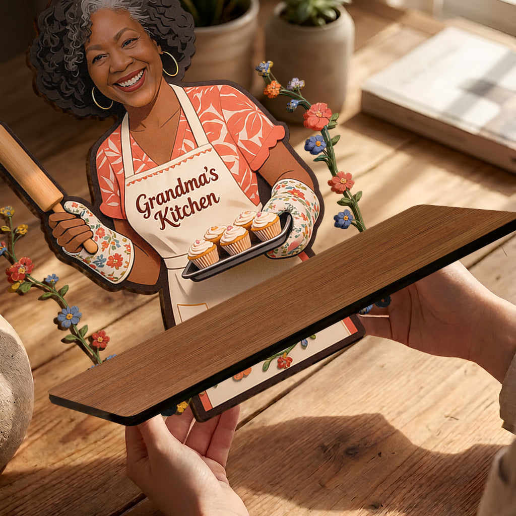 Love Baking - Personalized Baking Wooden Floating Shelf