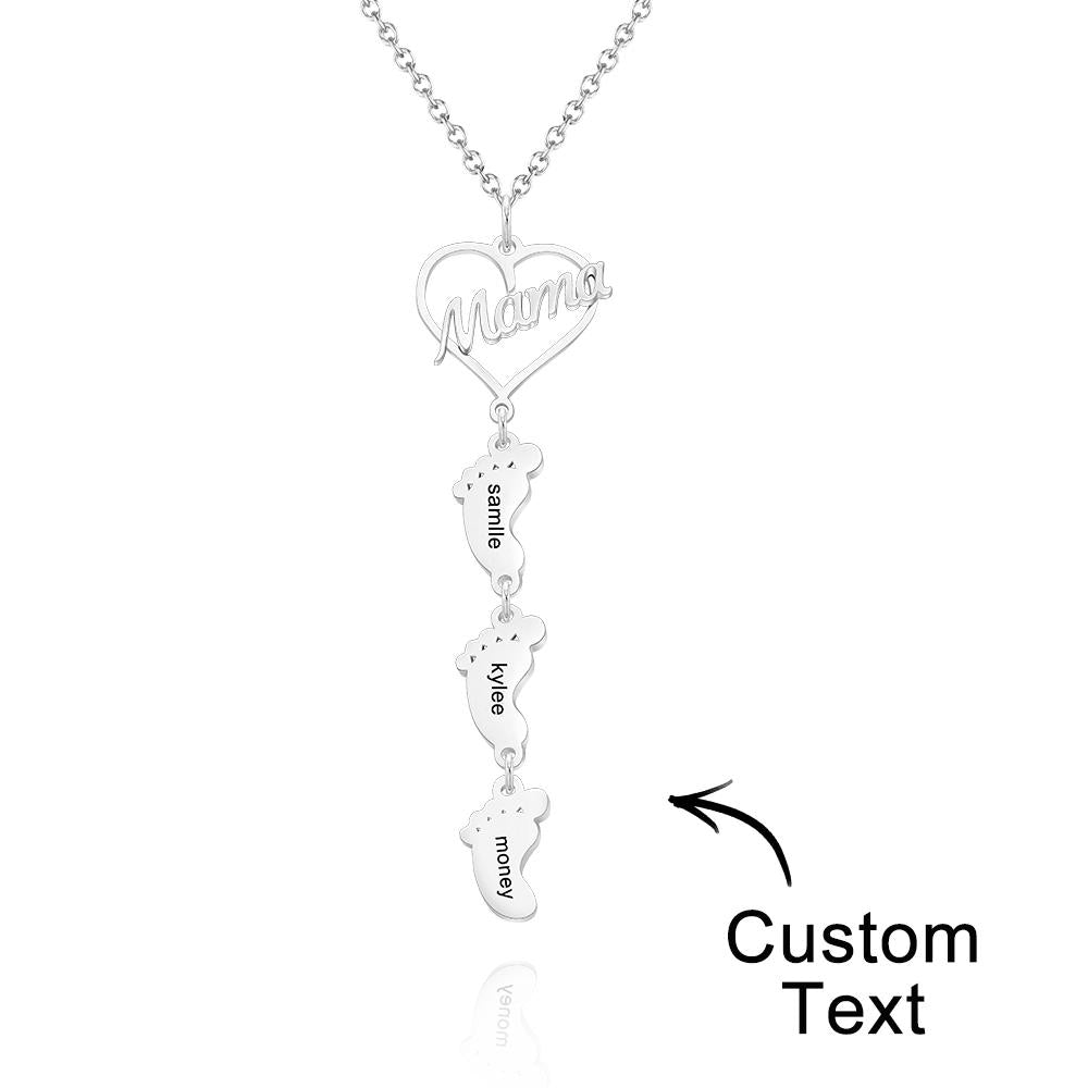 Heart Baby Feet Charm - Personalized Newborn Necklace