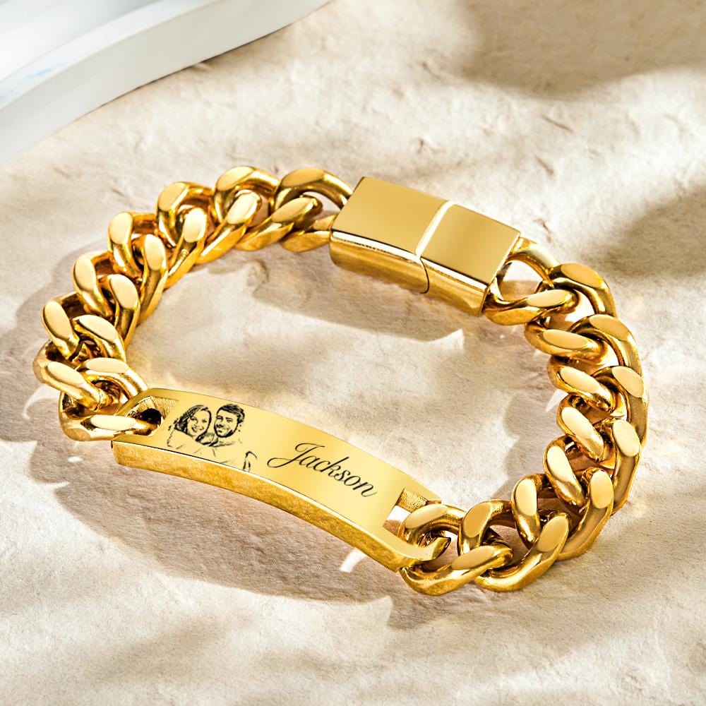 Any Photo - Personalized Couple Photo Vintage Bracelet