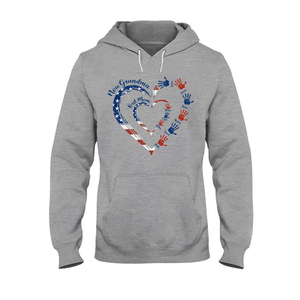 First Mom Now Grandma - Personalized Grandma T-shirt And Hoodie