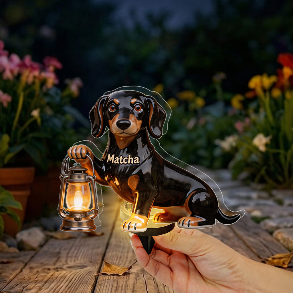 Always Waiting For You - Personalized Dog Solar Acrylic Light