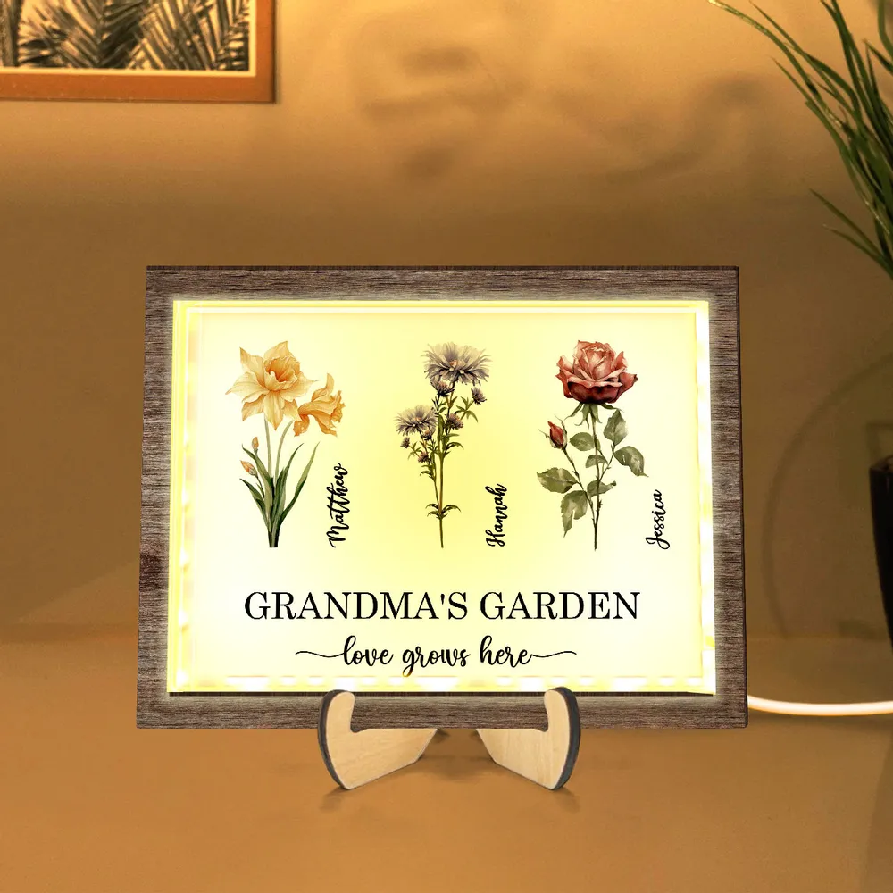 Personalized 2-Layer Wooden LED Plaque – A Heartfelt Gift for Grandma with Custom Design – A Special Gift to Celebrate Love