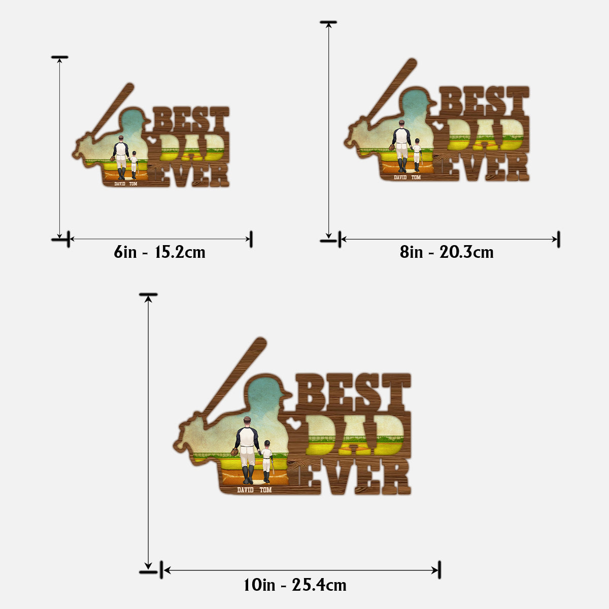 Best Dad Ever Baseball Dad - Personalized Baseball 2 Layered Wood Sign / Wood Plaque