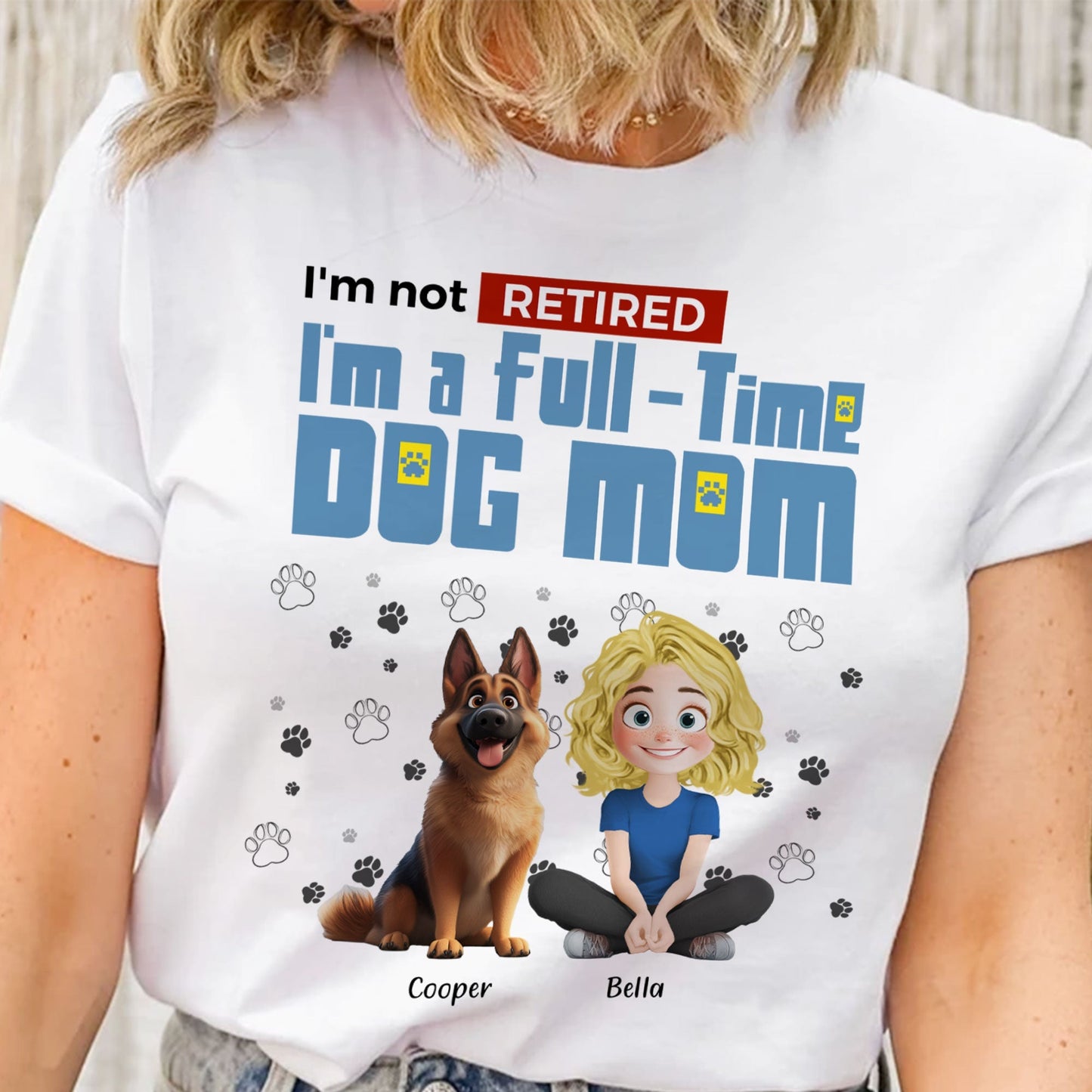 Personalized Dog Mom T-Shirt – Custom Pet Name, Cute Dog Lover Gift, Cozy Sweatshirt & Hoodie