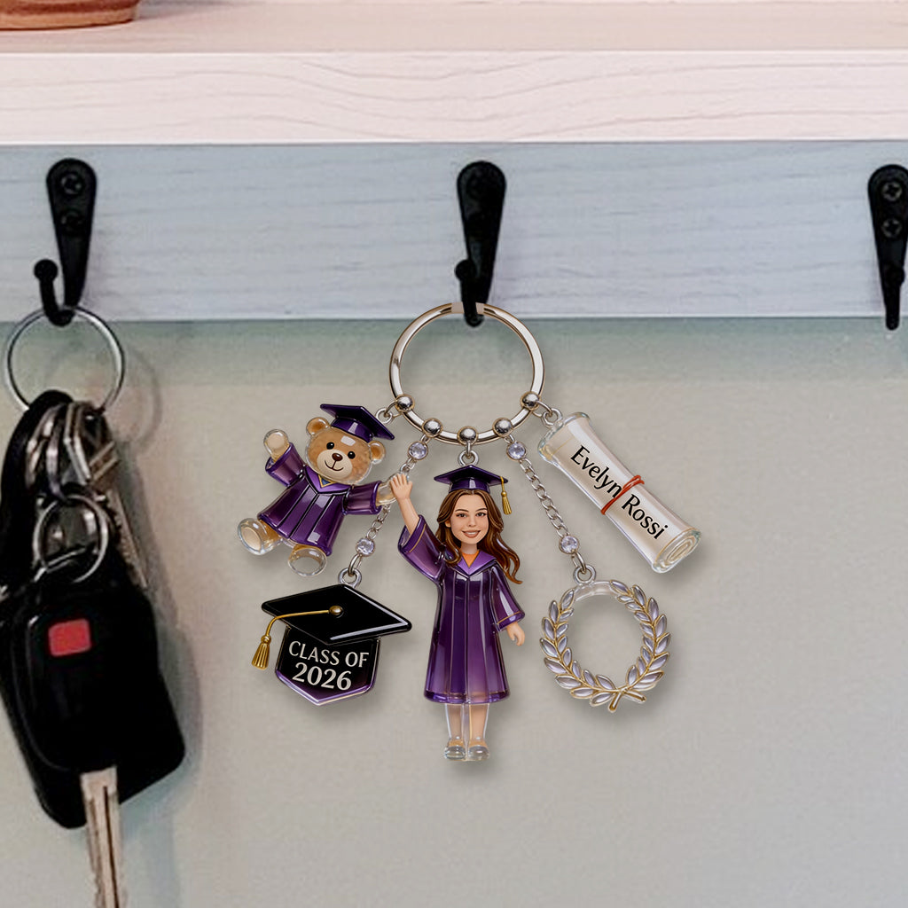 Class Of 2026 - Personalized Graduation Premium Keychain With Charms
