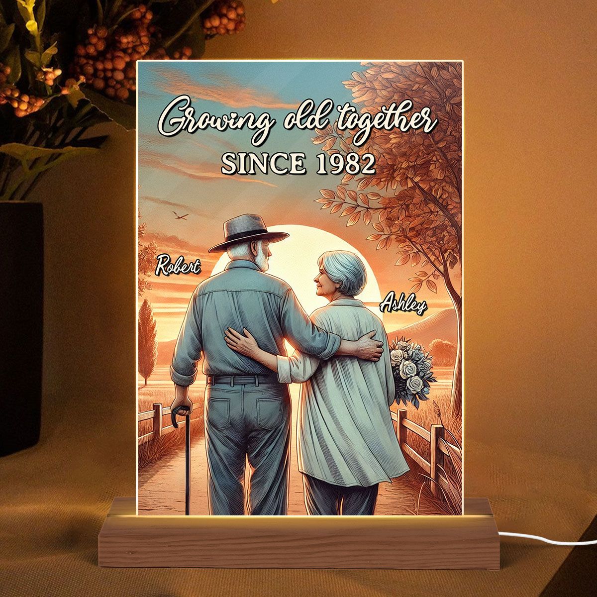 Personalized "Growing Old Together" Plaque - Custom Anniversary Gift for Couples