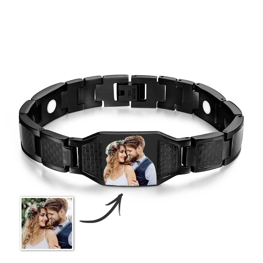 Any Photo - Personalized Photo ID Bar Men's Bracelet Bangle