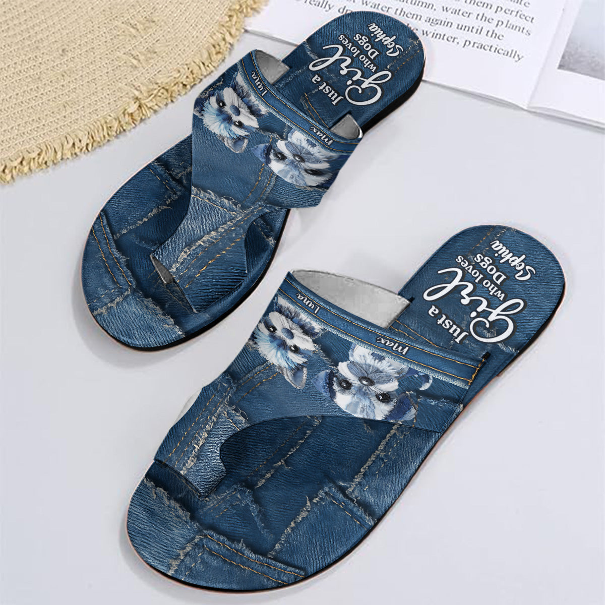 Just a Girl Who Loves Dogs – Personalized Dog Open Toe Sandals with Arch Support