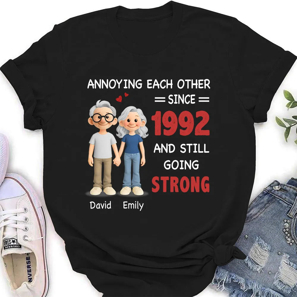 Personalized Annoying Each Other Still Going Strong Classic Tee for Couples, Cute Cartoon Gift