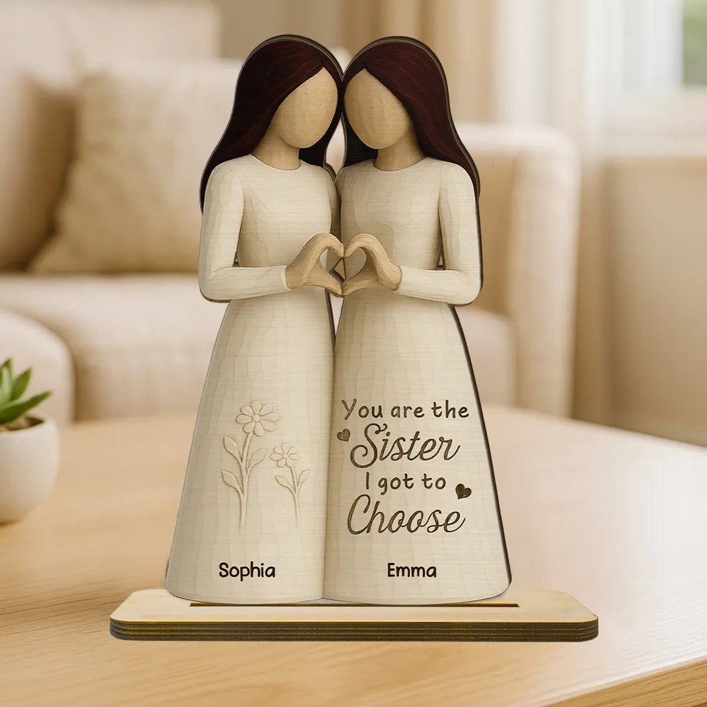 Besties Heart Hands Personalized Standing Wooden Plaque, Birthday Gift Friendship Gift for Besties, Best Friends