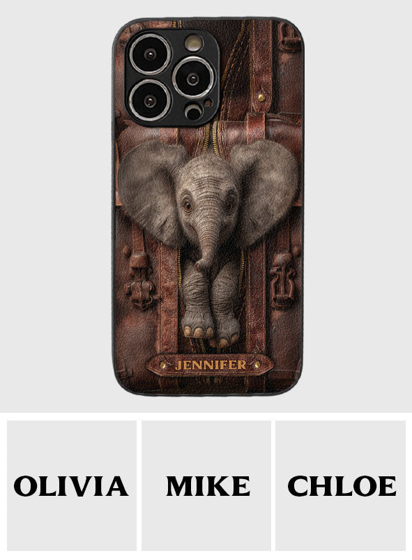 Just A Girl Who Loves Elephant - Personalized Elephant Leather Phone Case