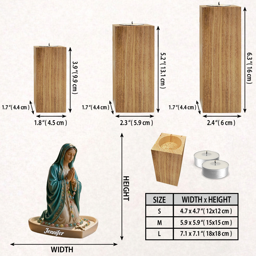 Believe - Personalized Christian Custom Shape Wooden Candle Holder