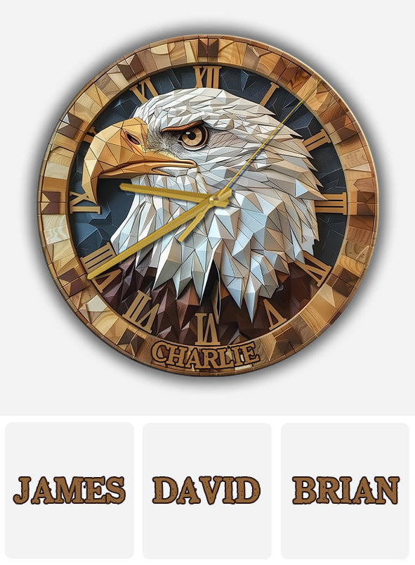 Love Bald Eagle - Personalized Bald Eagle Wall Clock