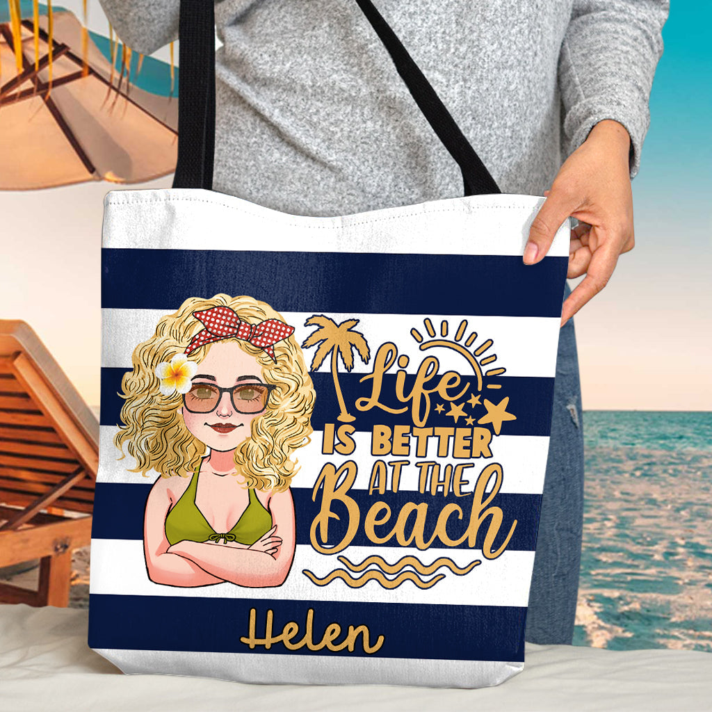 Beach Please - Personalized Sea Lover Tote Bag