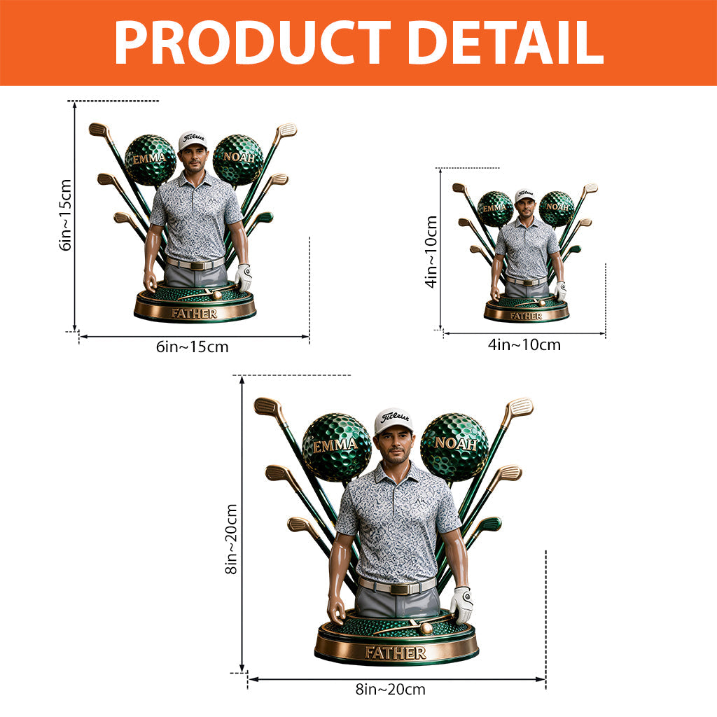 Custom Any Photo Best Dad/Grandpa By Par - Personalized Golf Custom Shaped Acrylic Plaque