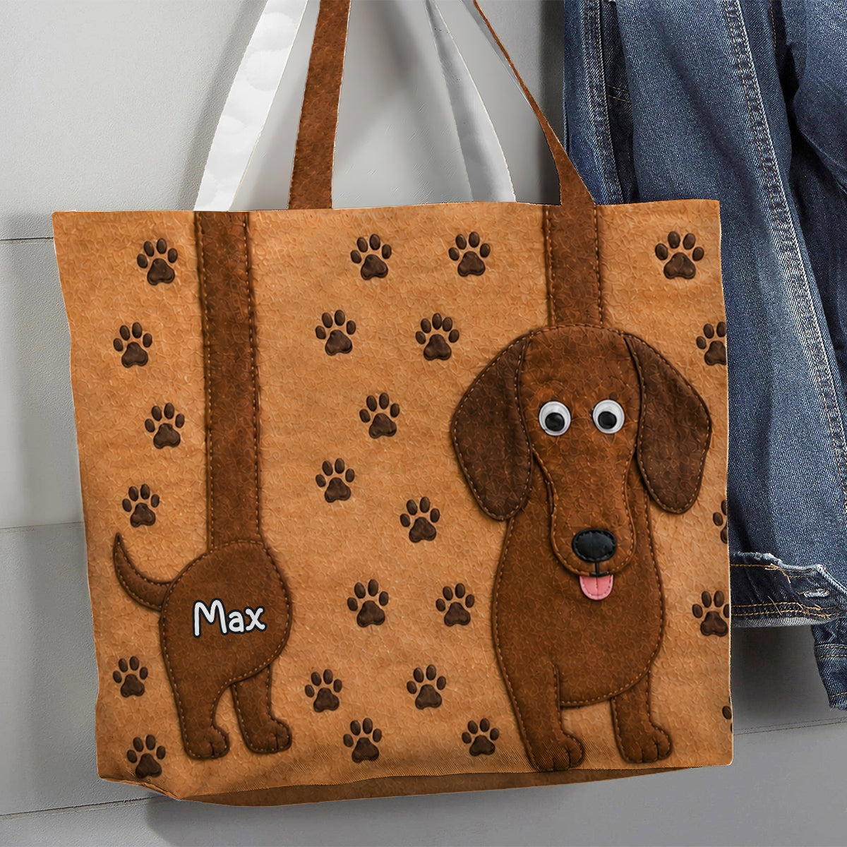 Funny Dog Lovers Gift - Personalized Dog Quilted Tote Bag