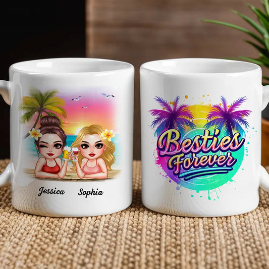 Besties Forever – Personalized Tropical Mug for Best Friends