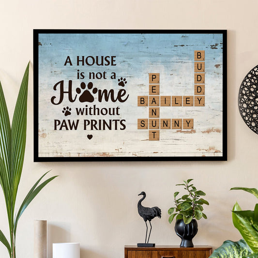 Personalized Pet Lover Poster - 'A House Is Not a Home Without Paw Prints' - Perfect Gift for Animal Enthusiasts