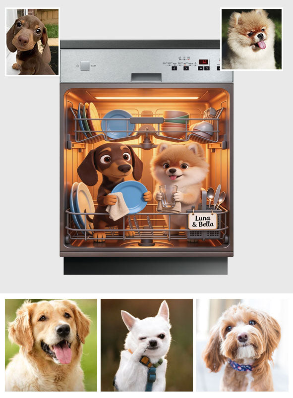 Dish Cleaning Supervisor, Custom From Your Photo - Personalized Dog Dishwasher Cover