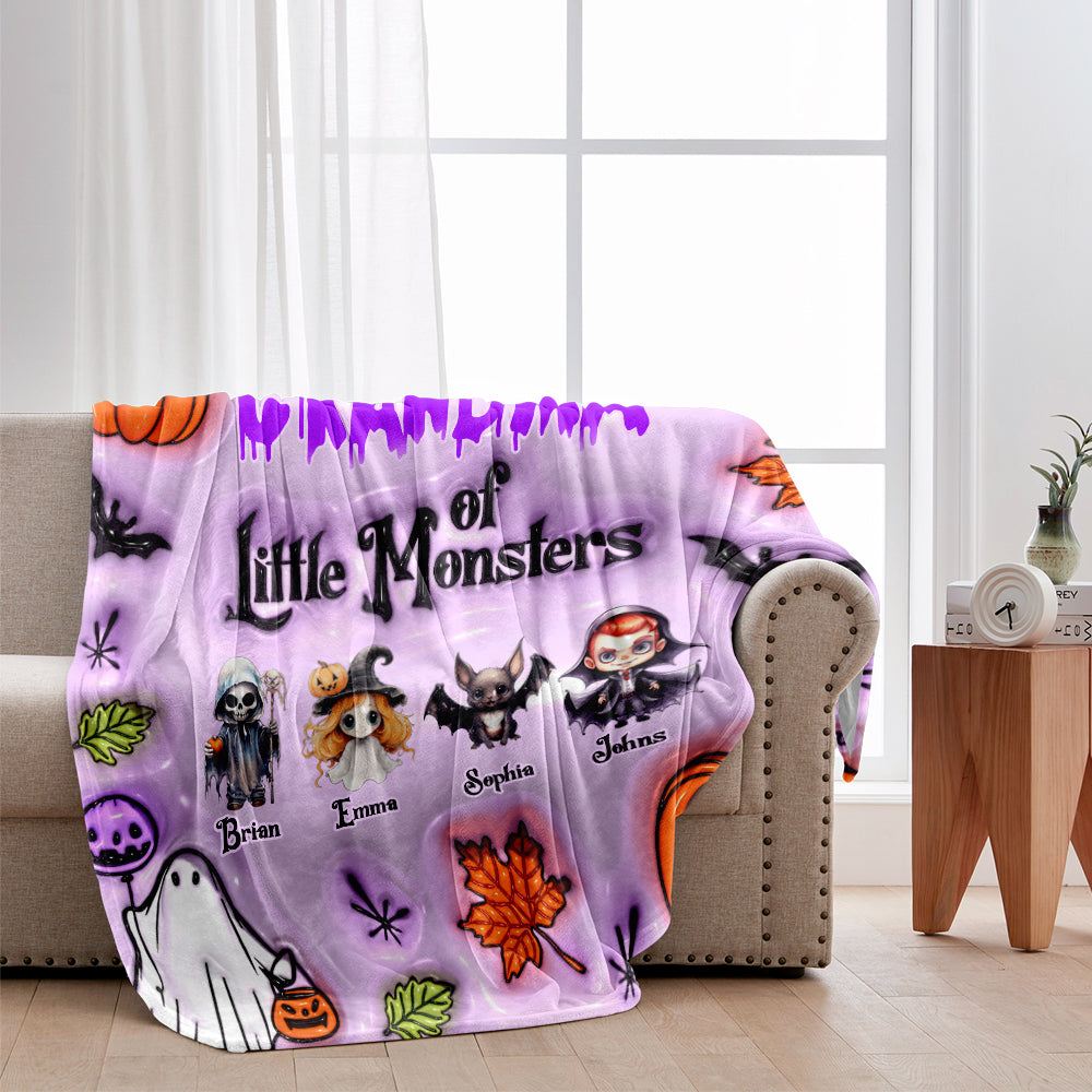 Grandma Of Little Monsters Any Title - Personalized Grandma Blanket