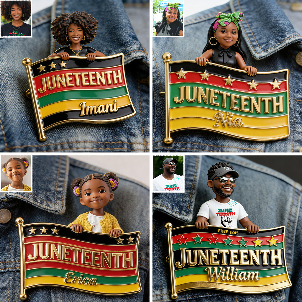 Celebrating Freedom 1865 - Personalized Juneteenth 3D Embossed Enamel Pin