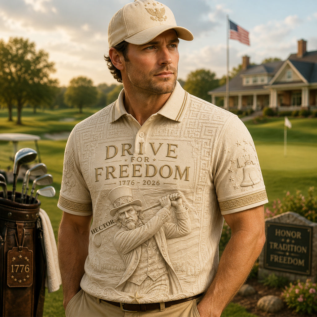 Drive For Freedom - Personalized Golf Polo Shirt