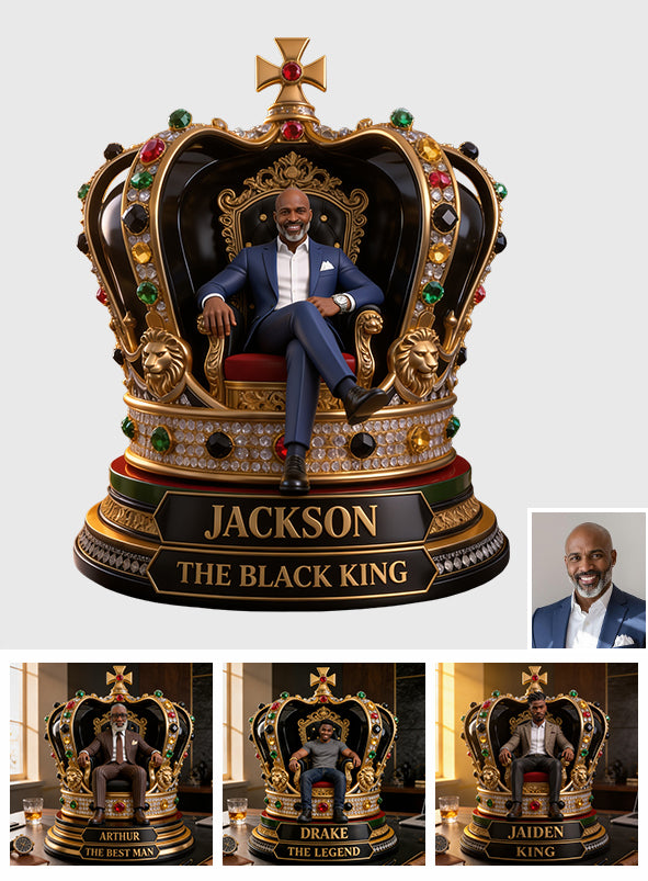 Custom Any Photo Black King - Personalized African American Custom Shaped Acrylic Plaque