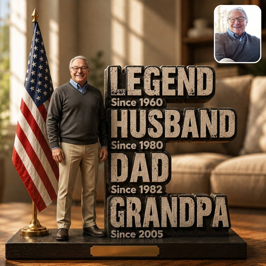 Legend Husband Dad Grandpa, Father's Day Gift - Personalized Grandpa Custom Shaped Acrylic Plaque