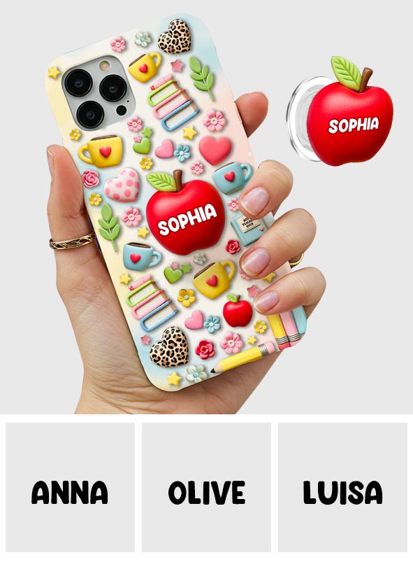 Best Teacher Ever - Personalized Teacher Full Print Phone Case & Phone Grip