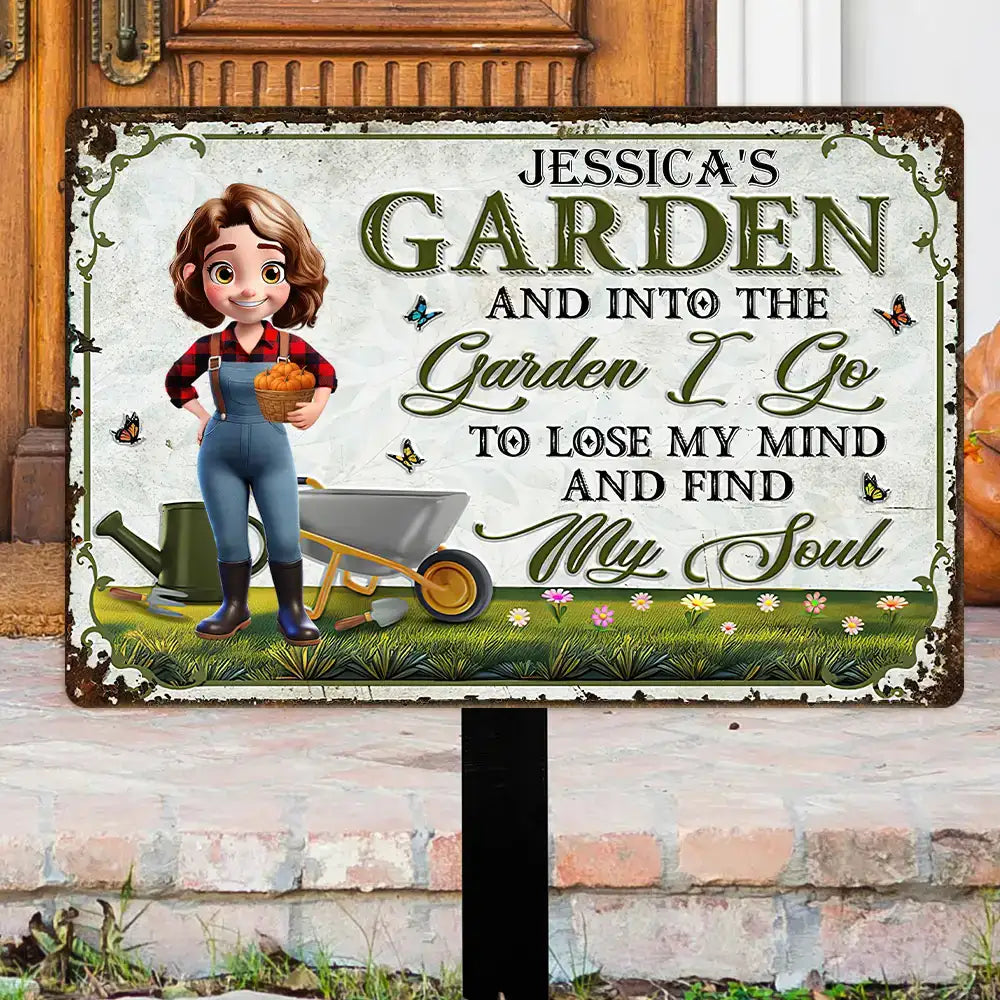 My Garden Custom Iron Sign – “Garden I Go, Lose My Mind, Find My Soul”