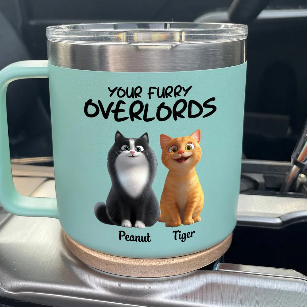 Personalized Stainless Steel Coffee Mug for Cat Mom, Funny Cat Quote and Custom Cats, Unique Mother's Day Gift