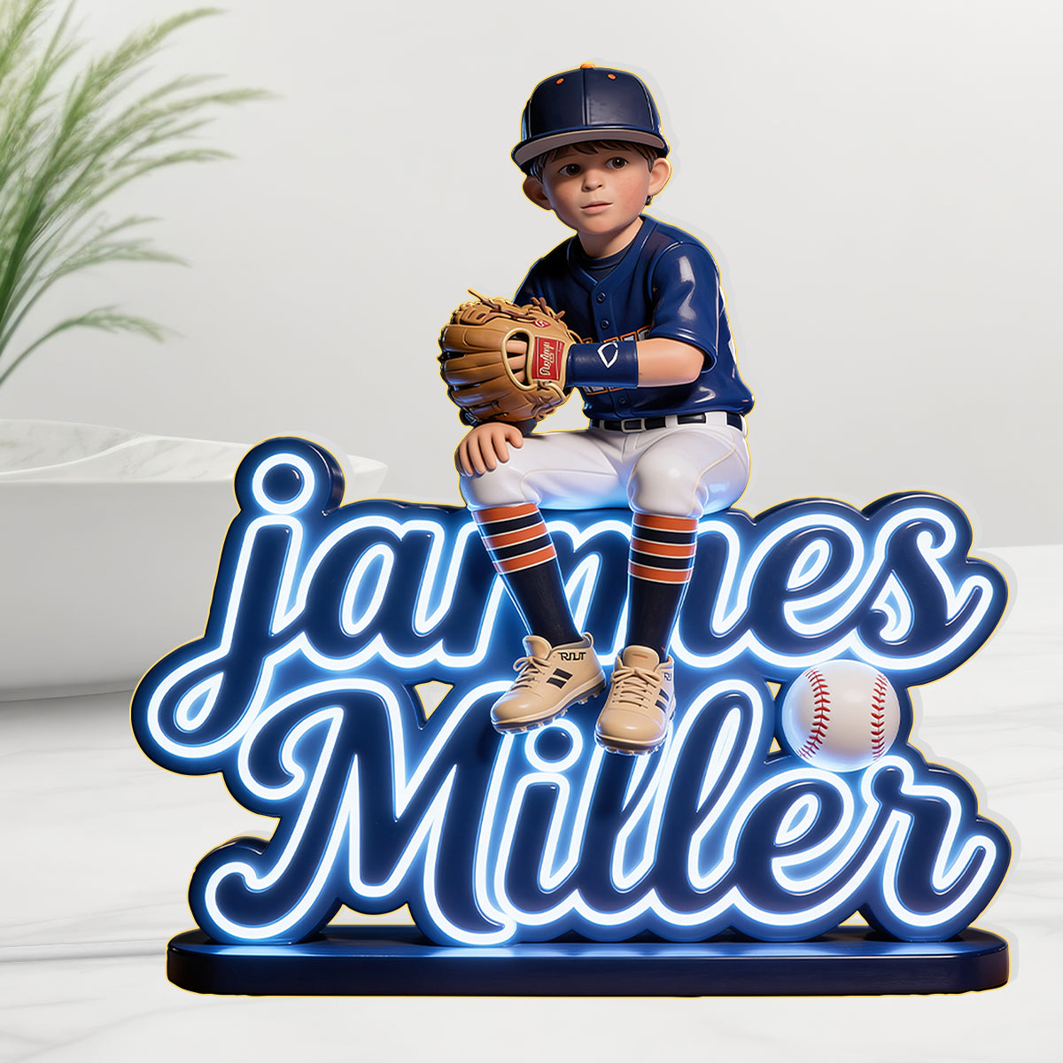 Custom Any Sport And Photo - Personalized Volleyball Acrylic LED Night Light