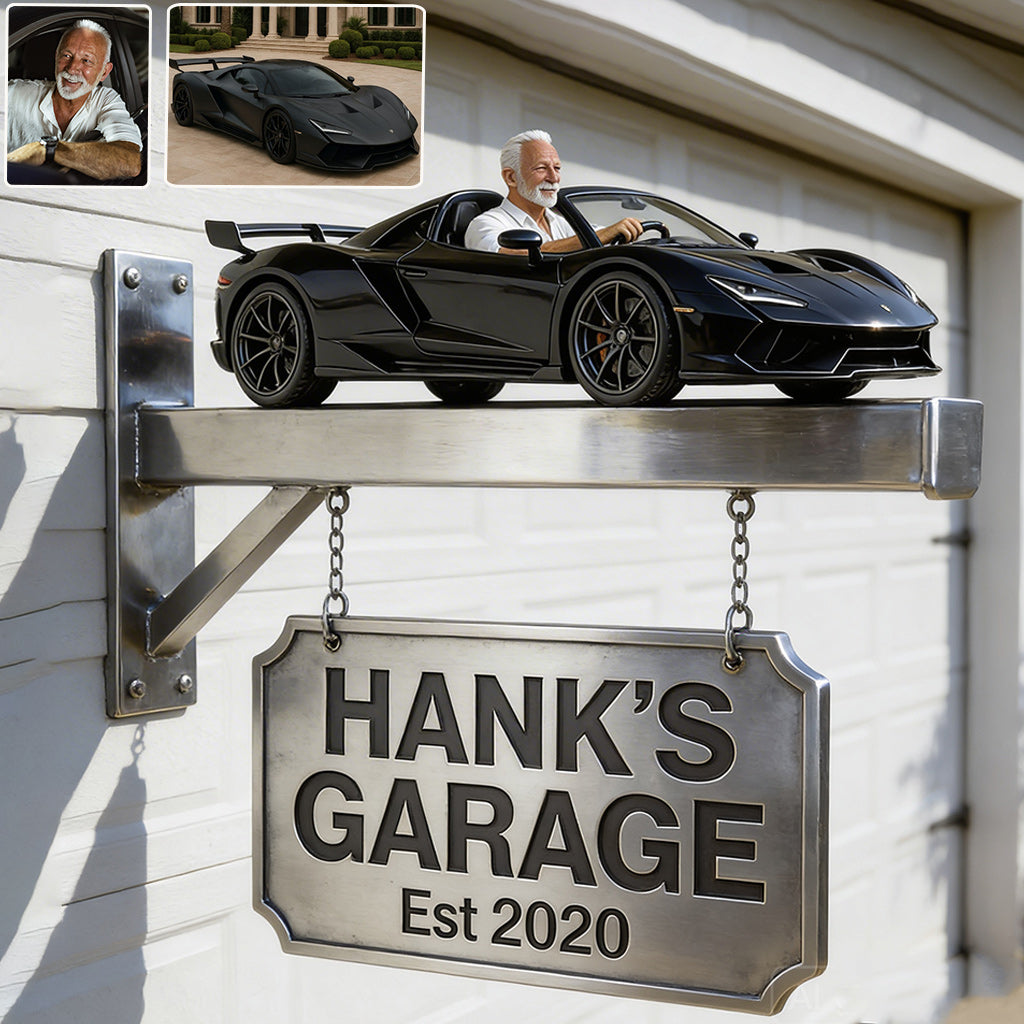 Custom Garage Sign - Personalized Car Lover Wooden Wall Mount Sign