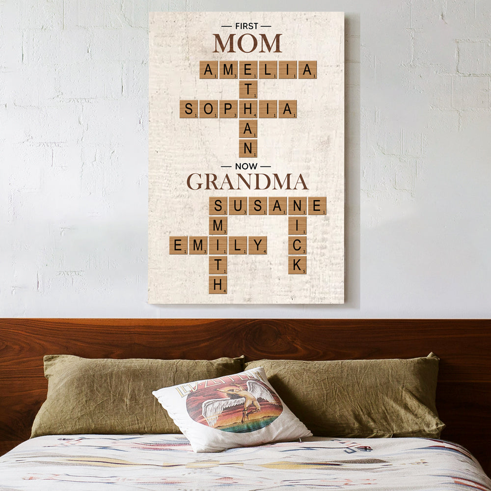 Custom Scrabble Canvas Poster - Personalized Family Names Gift