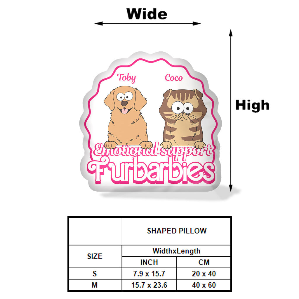 Emotional Support - Gift for dog lovers, cat lover - Personalized Shaped Pillow